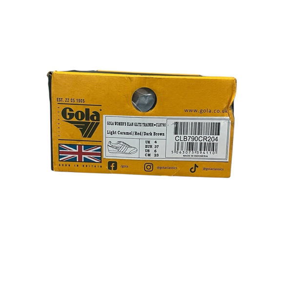 Gola Elan Glitz Trainer Sneaker Womens Size 6 Brown Red Suede Lace Up Shoes NIB - Picture 8 of 11